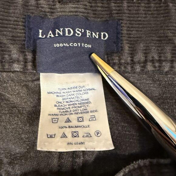 Lands' End Corduroy Pants Men's 42x30 Traditional Fit Expandable Waistband Gray - Picture 5 of 8